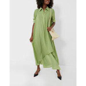 Tuckernuck'Verdant Green Basketweave 'Geo Lucille' Long Sleeve Dress Size S -